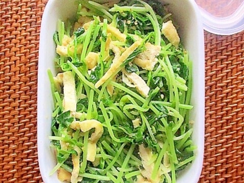 作り置きおかず♪豆苗と油揚げの塩ごま炒め